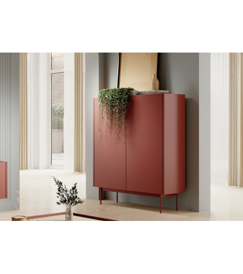 Ensemble meuble TV Couleur Céramique Rouge